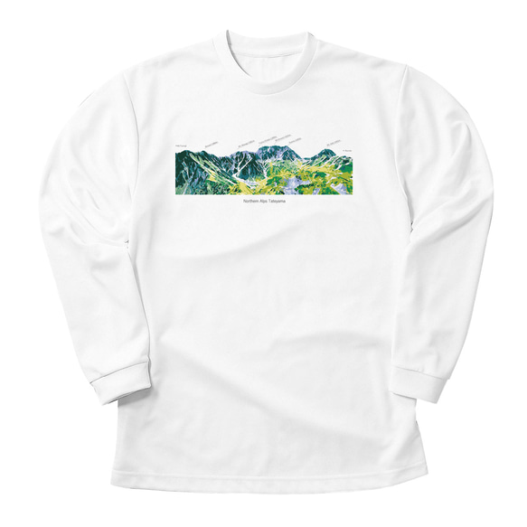 立山 長袖Tシャツ ホワイト ドライ 吸水速乾 山 登山