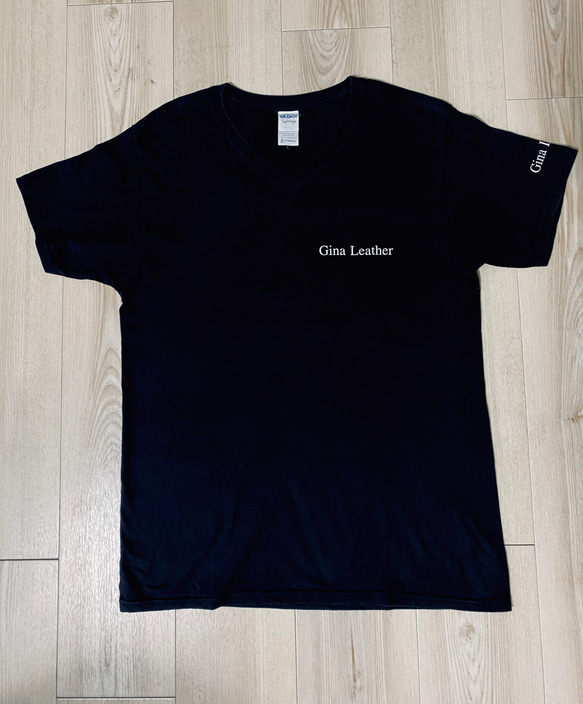 GinaLeatherオリジナルTシャツ(black) Lサイズ