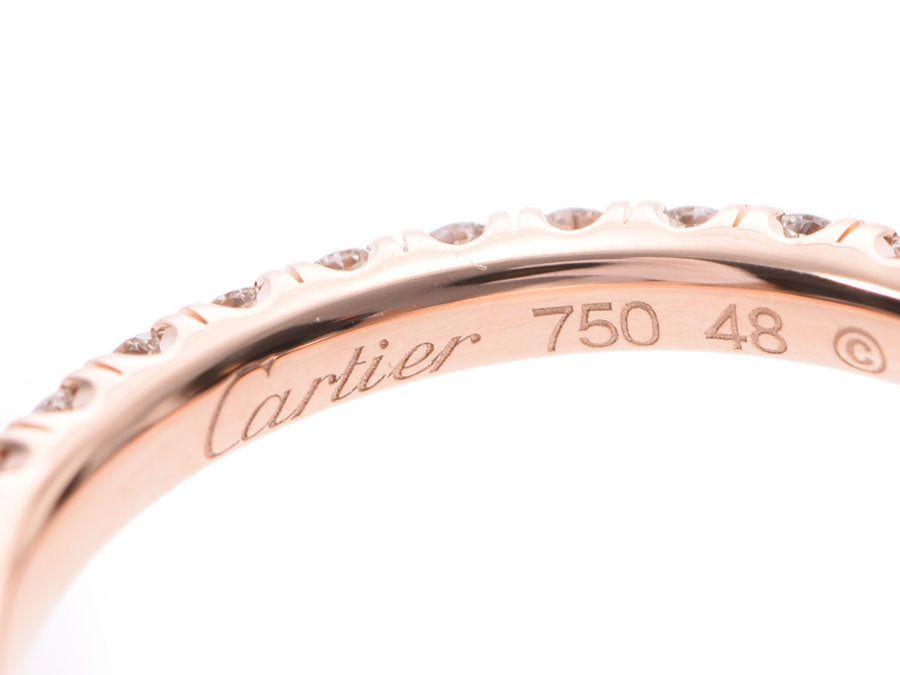 カルティエ エタンセルリング #48 レディース PG オールダイヤ 1.6g 指輪 Aランク 美品 CARTIER 中古 