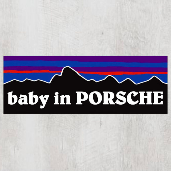 P【baby in PORSCHE/ベビーインポルシェ】マグネットステッカー　ベビーインカー