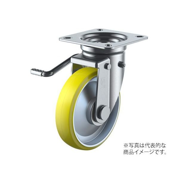 ユーエイ JB型キャスター 自在車プレート式(ダブルストッパー付) UWEJB-150(L) 1個 62-9797-36（直送品）