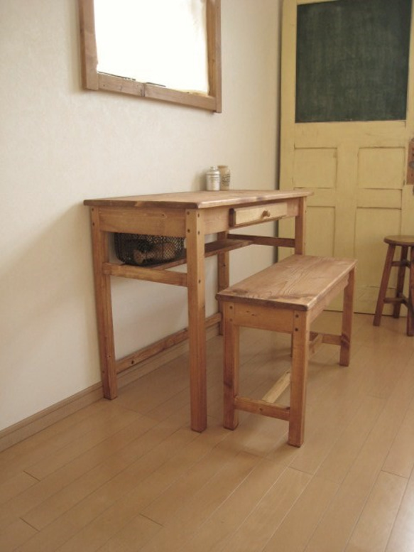 Creema限定【 送料無料 】drawer DESK ＆ BENCH pine