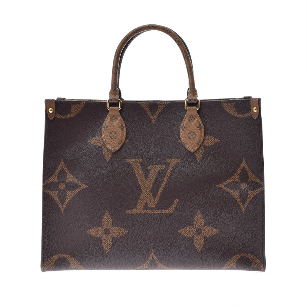 LOUIS VUITTON ルイヴィトン モノグラム リバース オンザゴーMM 2WAY ブラウン M45321 ユニセックス モノグラムキャンバス トートバッグ 新同 中古 