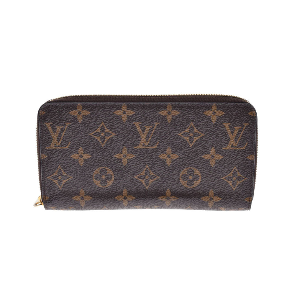 LOUIS VUITTON ルイヴィトン モノグラム ジッピーウォレット  ブラウン M42616 ユニセックス モノグラムキャンバス 長財布 ABランク 中古 