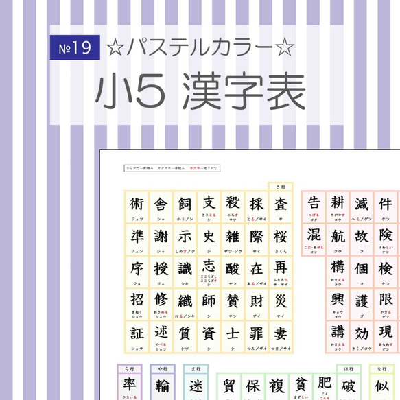 №19 小学校5年生 漢字表