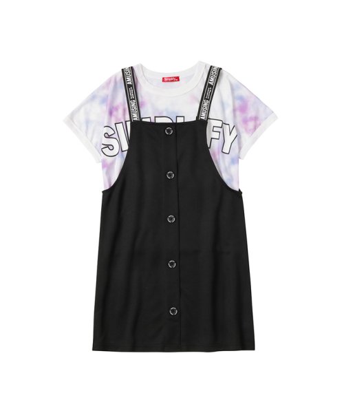 Simplify シンプリファイ ポンチ素材 ジャンスカタイダイTシャツアンサンブル J60599DM