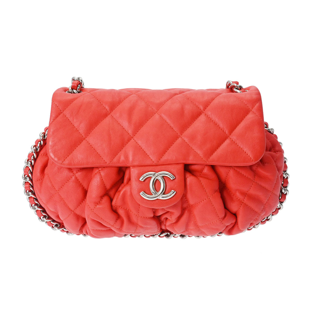 CHANEL シャネル チェーンアラウンド チェーンショルダー ソルド品 赤 シルバー金具 A49889 レディース ヴィンテージカーフ ショルダーバッグ ABランク 中古 