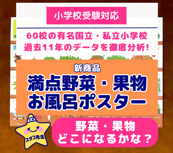 小学校受験　お風呂ポスター　野菜　果物　理科的常識