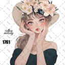 original sticker « no.1761 »     //     人物ステッカー オリジナルステッカー オリジナル人物ステッカー ステッカー cotton melody