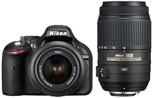 Nikon デジタル一眼レフカメラ D5200 ダブルズームキット AF-S DX NIKKOR 18-55mm f/3.5-5.6G/ AF-S DX NIKKOR 55-300mm【中古品】