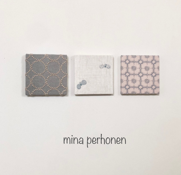 mina perhonen  ミナペルホネン  ファブリックパネル 3点セット ハンドメイド