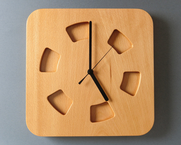 掛け時計（木製・無垢）Wood Wall Clock WS-S1　ビーチ