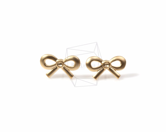 ERG-441-MG【2個入り】ボーピアス,Bow Earring Post/14mm x 8mm