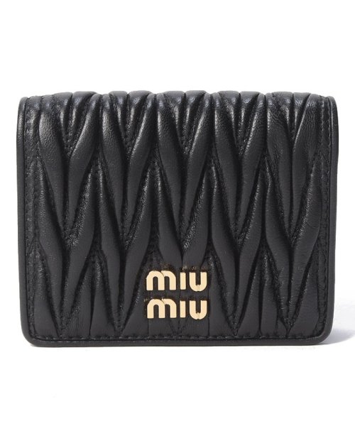 【MIU MIU】ミュウミュウ　5MV2042FPP　F0K41　レディース　MATELASSE マテラッセ　二つ折り財布　LAGUNA　ラグーナ