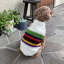 手編み　犬服　ハンドメイド　クロシェ　セーター　鍵編み服