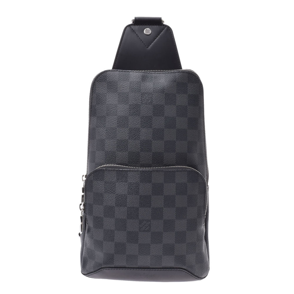 LOUIS VUITTON ルイヴィトン ダミエ グラフィット アヴェニュースリングバッグ 黒 N41719 メンズ ダミエグラフィットキャンバス レザー ボディバッグ Aランク 中古 