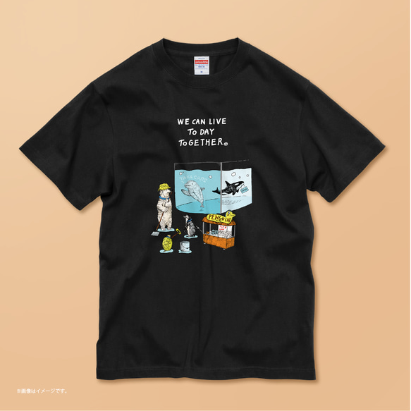 「WORKER 水族館の動物たち。」 コットンTシャツ/送料無料