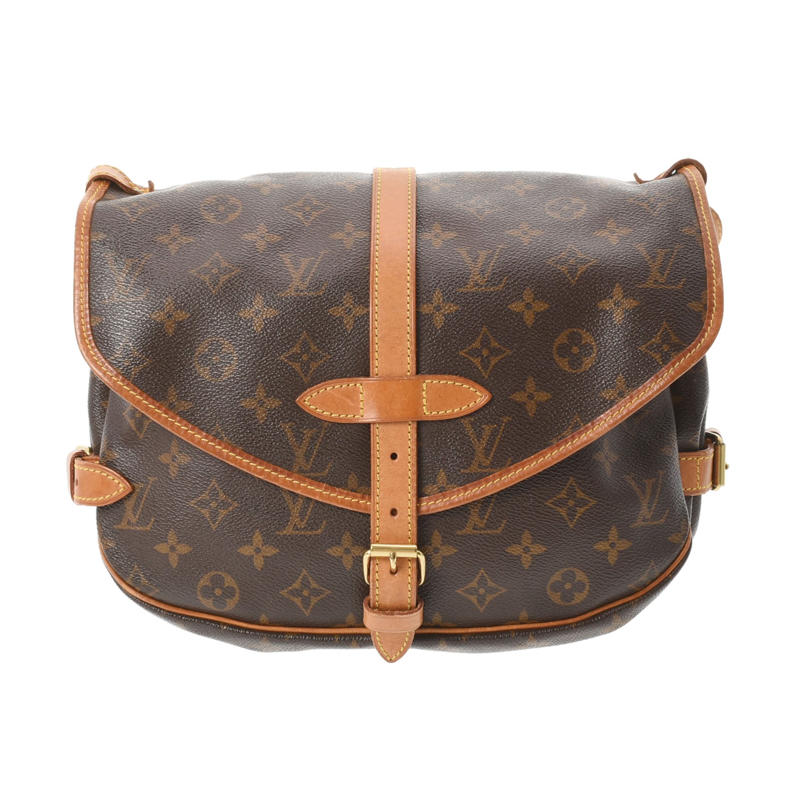 LOUIS VUITTON ルイヴィトン モノグラム ソミュール 30 ブラウン M42256 ユニセックス モノグラムキャンバス ショルダーバッグ Bランク 中古 