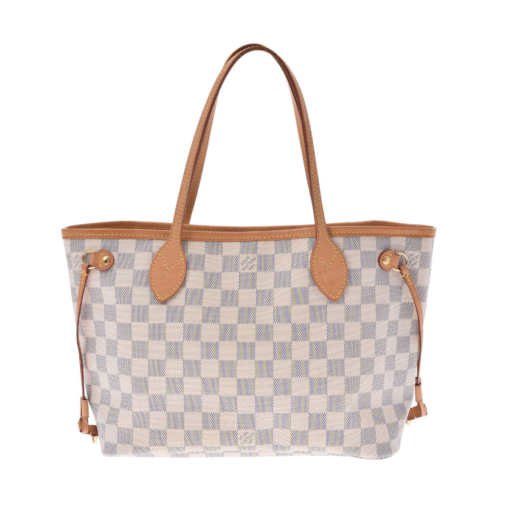 LOUIS VUITTON ルイヴィトン ダミエ アズール ネヴァーフル PM 白 N41362 レディース ハンドバッグ ABランク 中古 