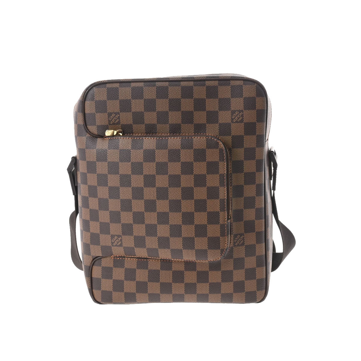 LOUIS VUITTON ルイヴィトン ダミエ オラフMM ブラウン N41441 メンズ ダミエキャンバス ショルダーバッグ Aランク 中古 