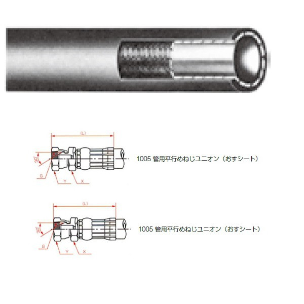 横浜ゴム（YOKOHAMA） 一般油圧ホース 10000mm 両端1005金具 SWP70-25 SWP70-25-10000 1005+1005（直送品）