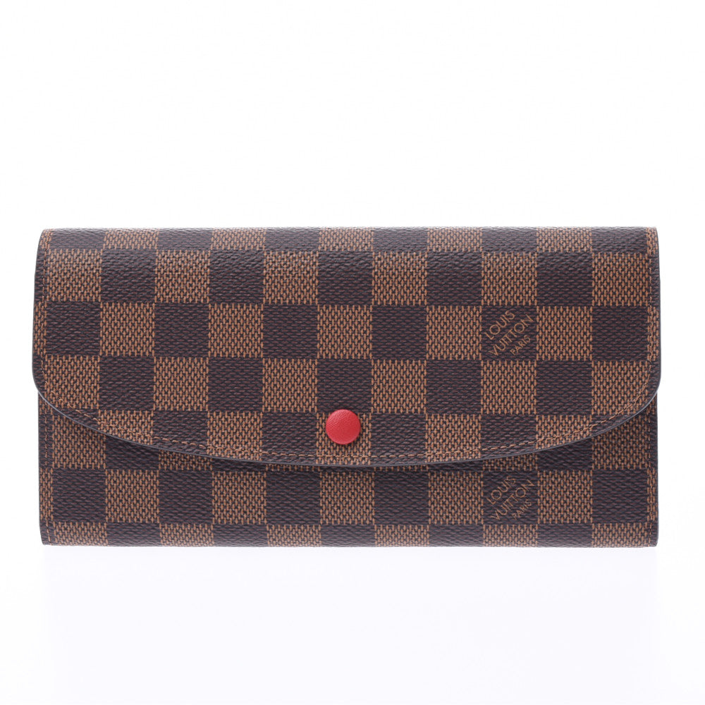 LOUIS VUITTON ルイヴィトン モノグラム ポルトフォイユエミリー ルージュ N63544 レディース モノグラムキャンバス 長財布 Aランク 中古 