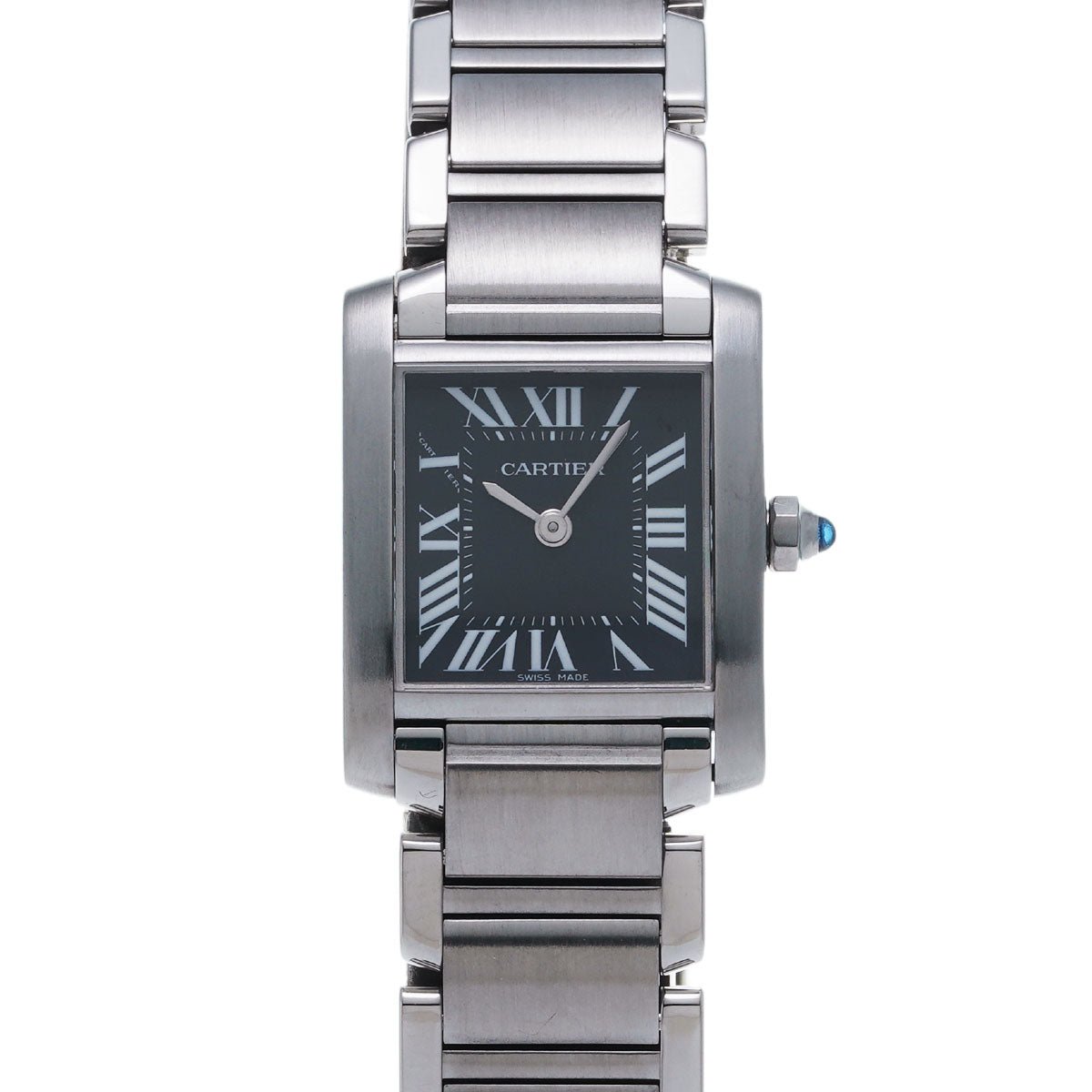 CARTIER カルティエ タンクフランセーズ SM W51026Q3 レディース SS 腕時計 クオーツ 黒文字盤文字盤 Aランク 中古 