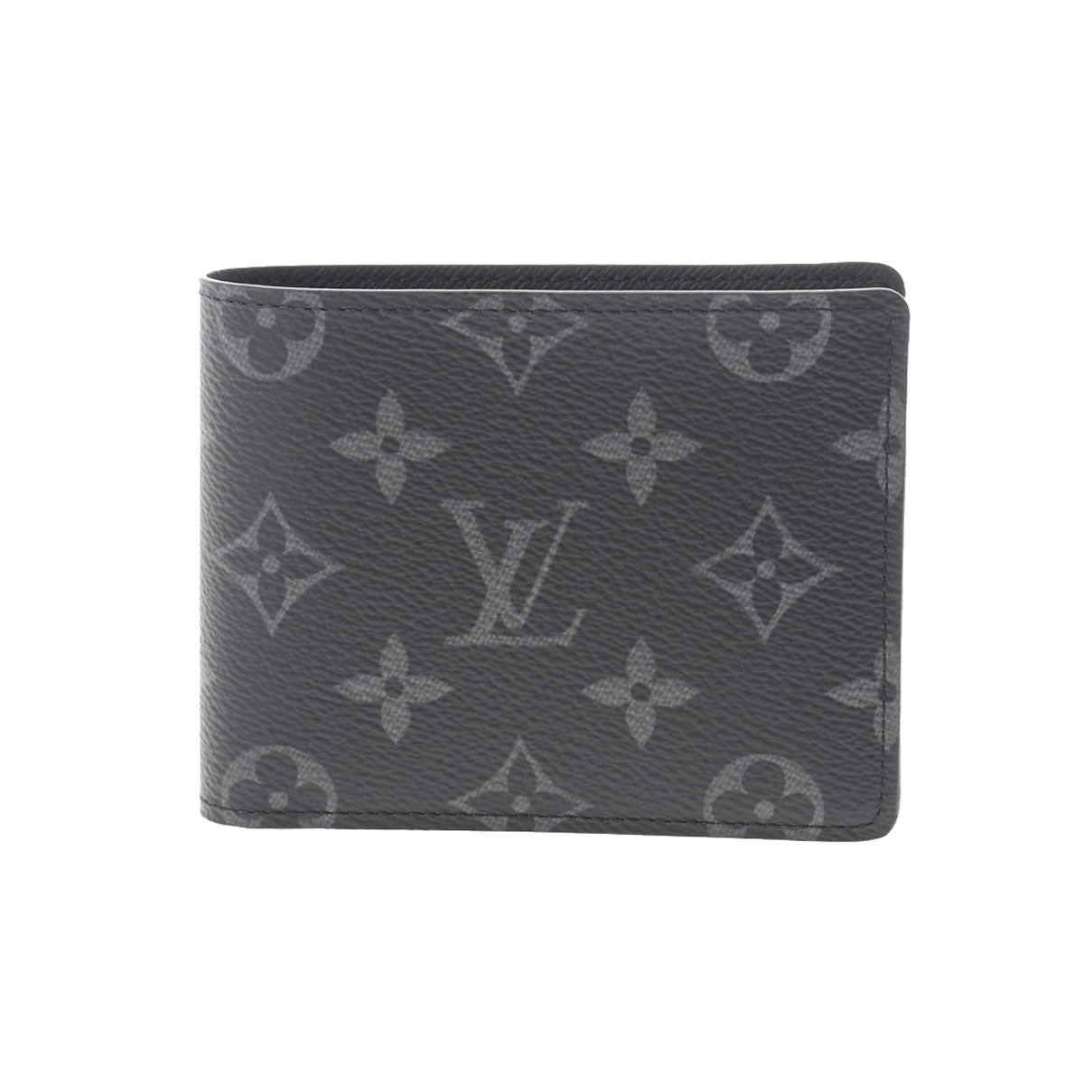 LOUIS VUITTON ルイヴィトン モノグラム エクリプス ポルトフォイユ ミュルティプル 黒/グレー M61695 メンズ エクリプスキャンバス 二つ折り財布 Aランク 中古 