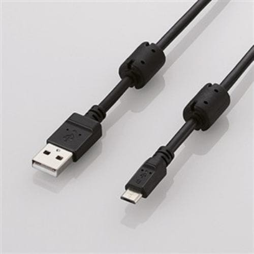 エレコム フェライトコア付き2A対応microUSBケーブル 0.8m U2C-AMBF2U08BK