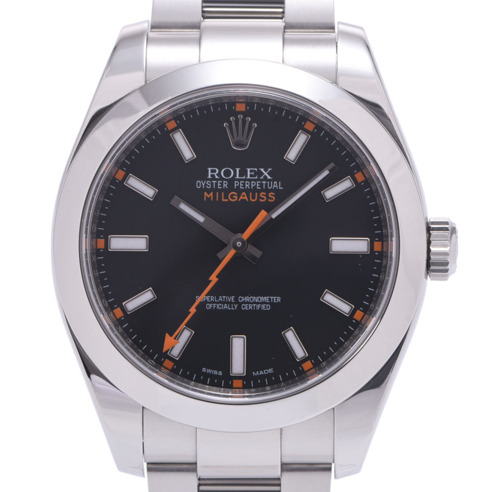 ROLEX ロレックス ミルガウス 116400 メンズ SS 腕時計 自動巻き 黒文字盤 Aランク 中古 