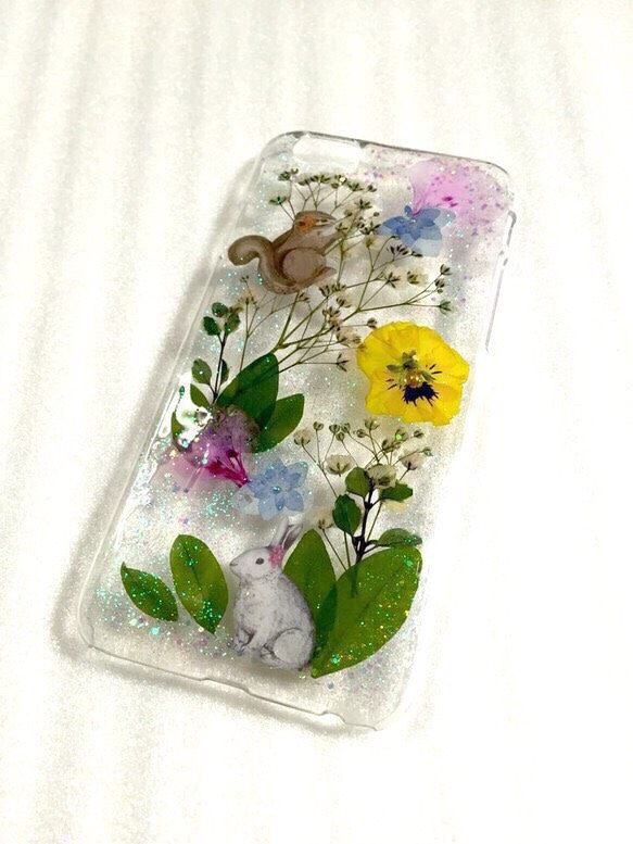 押し花素材✨もりのなか✨iPhone 5・6・7・8 ケース