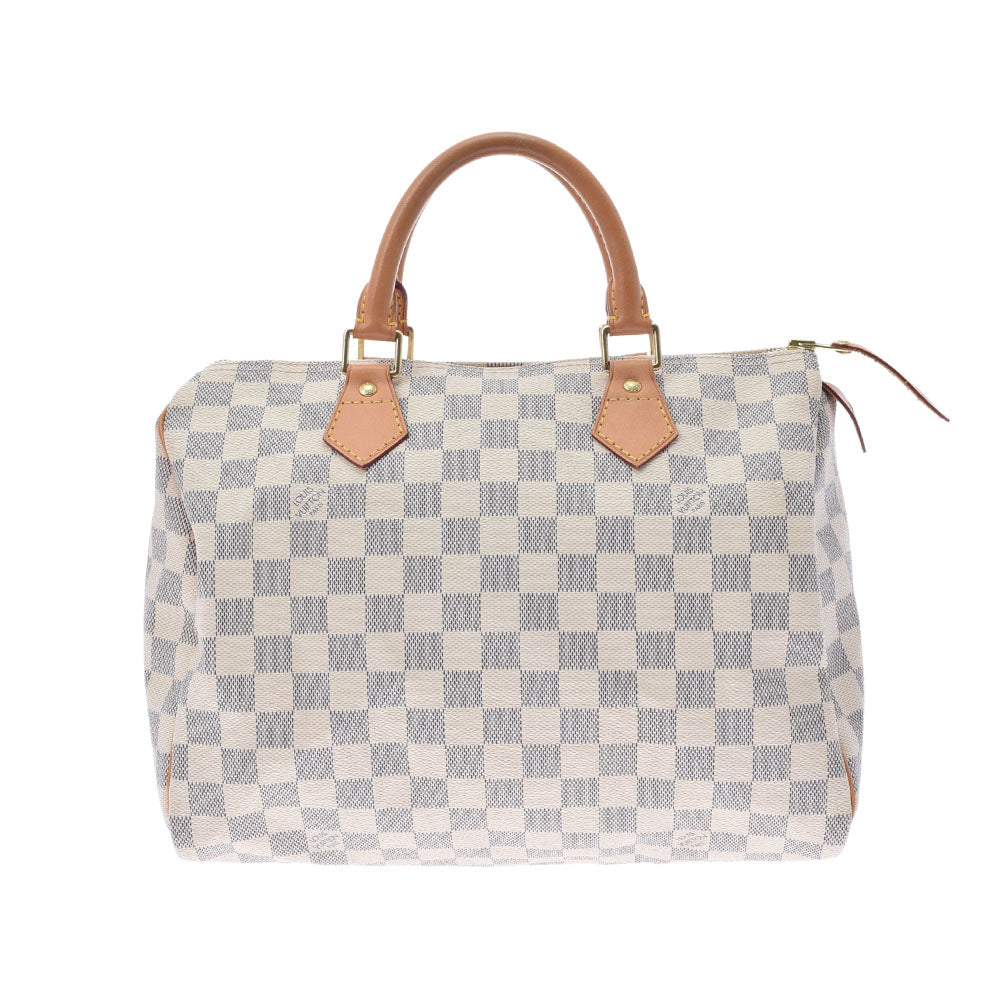 LOUIS VUITTON ルイヴィトン ダミエ アズール スピーディ 30  白 N41533 ユニセックス ハンドバッグ ABランク 中古 