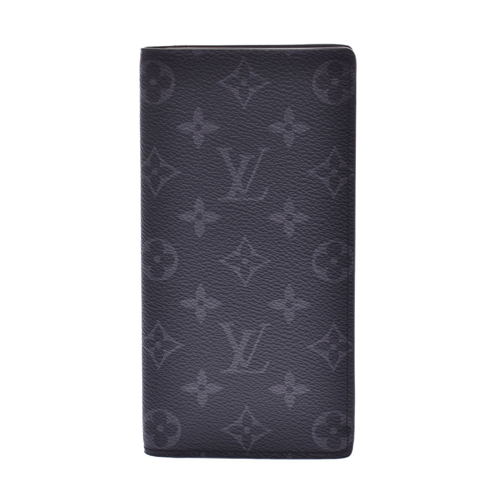 LOUIS VUITTON ルイヴィトン モノグラム エクリプス ポルトフォイユ ブラザ 黒/グレー M61697 メンズ 長財布 新同 中古 