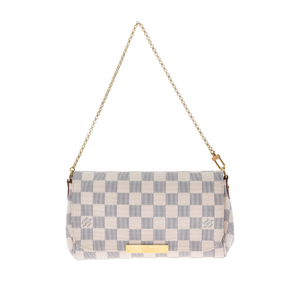 LOUIS VUITTON ルイヴィトン ダミエ アズール フェイボリットPM 白 N41277 レディース ダミエアズールキャンバス 2WAYバッグ ABランク 中古 