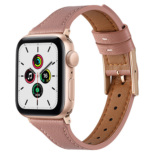 GAACAL Apple Watch Series 1-9/SE1-2 [38/40/41mm]用「きれいめアッシュ」PUレザーバンド アッシュローズ W00264ARA