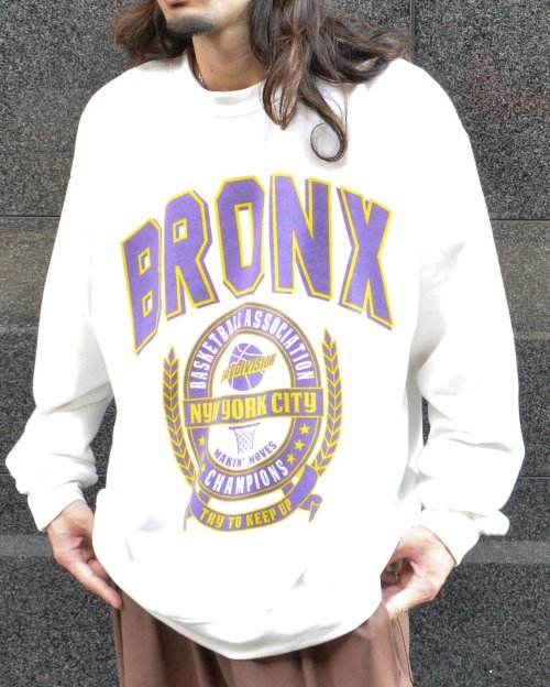 【MODISH GAZE】裏毛 クルーネック 長袖 BIG スウェット BRONX エンブレム