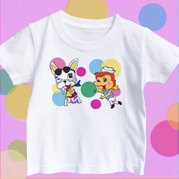 レトロイラストTシャツ　KIDSサイズ　名前入り　フレブル　テングザル