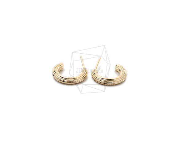 ERG-1590-G【2個入り】フープピアス/Hoop Post Earrings/12mm X 14mm