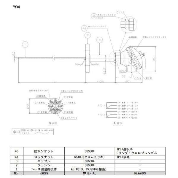 アズビル シース形測温抵抗体端子箱タイプ温度センサ YYN6PM80245A2F00 1個（直送品）