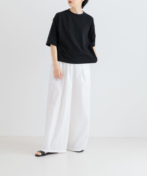 AMOMENTO　COTTON BANDING WIDE PANTS