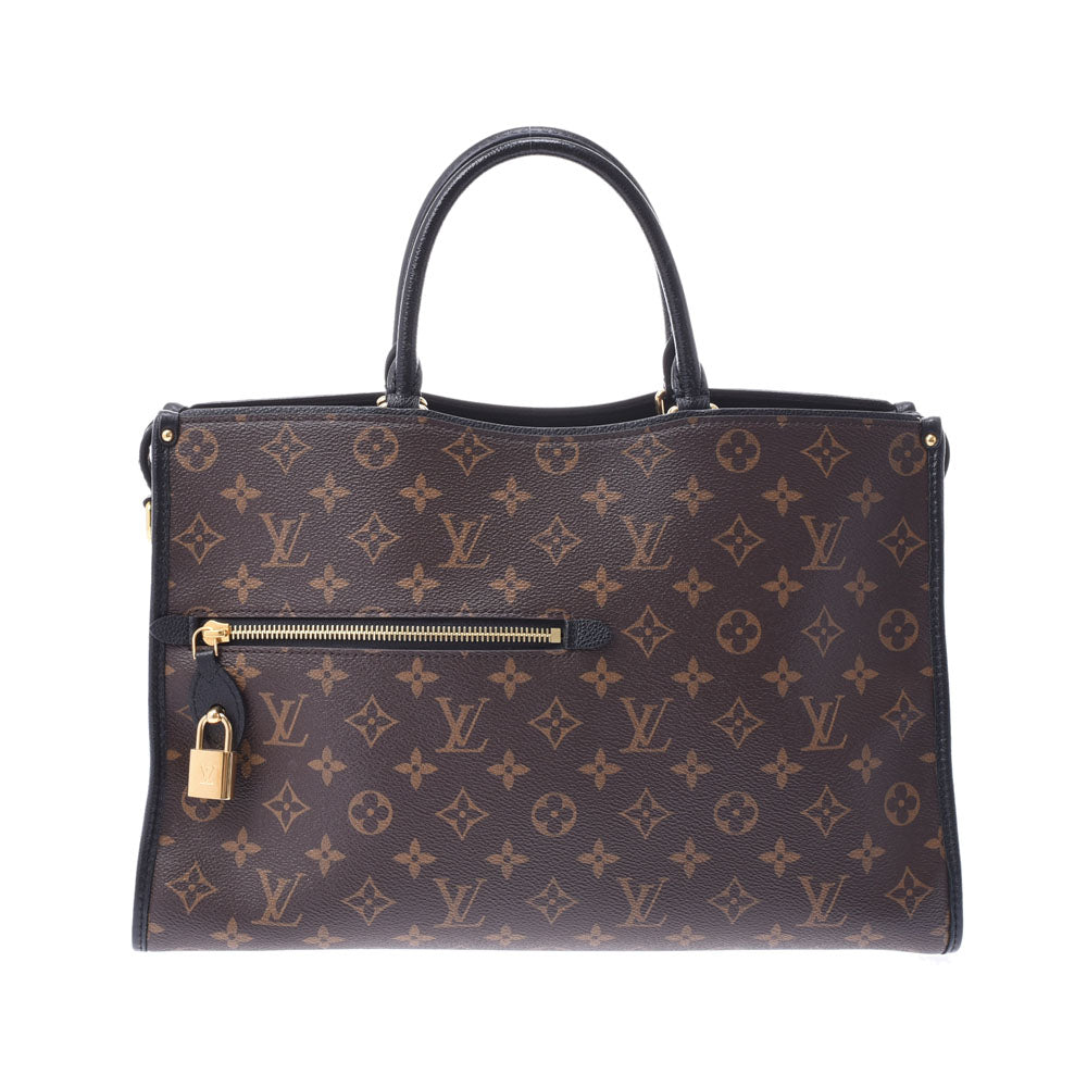 LOUIS VUITTON ルイヴィトン モノグラム ポパンクールMM 2WAYバッグ 黒/ブラウン M43435 レディース ハンドバッグ Aランク 中古 