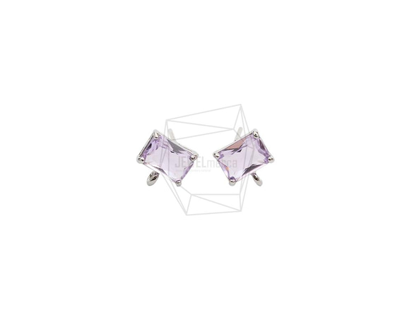 ERG-2023-R【2個入り】スクエアガラスピアス,Square Glass Post Earring