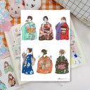 着物女の子シール10（girls sticker21）人物ステッカー