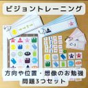 ビジョントレーニング　問題3つ　方向や位置、想像のお勉強　　知育玩具