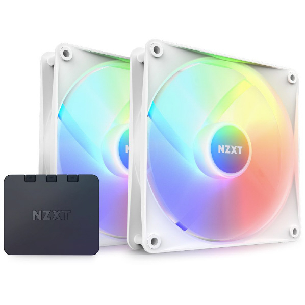 NZXT 140mm RGB LEDファン 2個パック+RGBコントローラ ホワイト RF-C14DF-W1