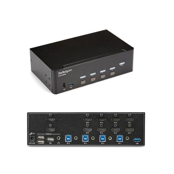 StarTech.com 4ポートHDMI デュアルモニター KVM スイッチ 4K対応 SV431DHD4KU 1個 65-1905-51（直送品）