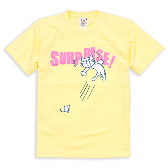 SCOPYネコTシャツ「SURPRISE!」  クリーム