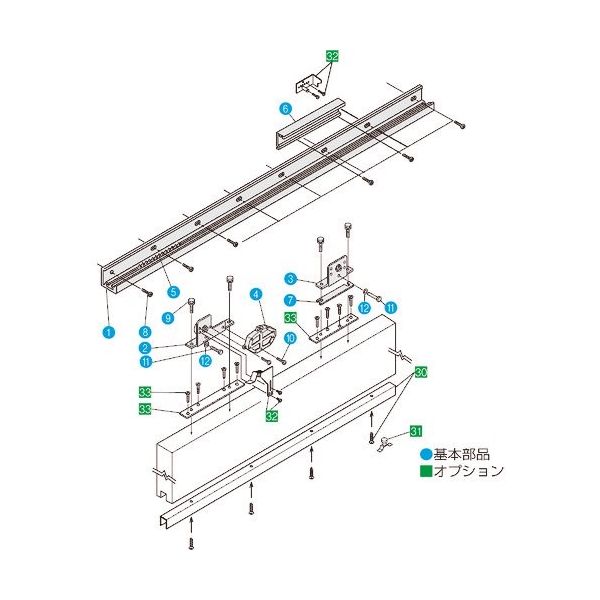 ダイケン スライデックス 傾斜レールタイプ(自閉式) HCSー8015T型 左引き用 HCS-8015TL 1セット 162-1910（直送品）