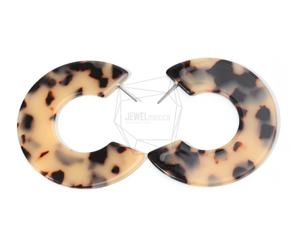 ERG-810-G【2個入り】セルロイドラウンドピアス  ,Round Celluloid Earring Post