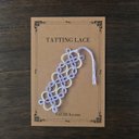 レース編みのしおり　ライトパープル×オフホワイト　バイカラー　タティングレース　プチギフトにもおすすめ　tatting lace